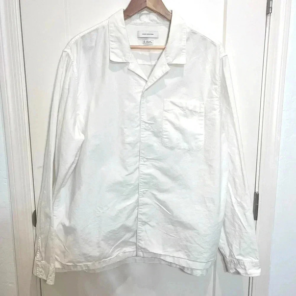 Urban Outfitters Pajama Shirt Button Down White with Snaps 100% cotton - Picture 1 of 7
